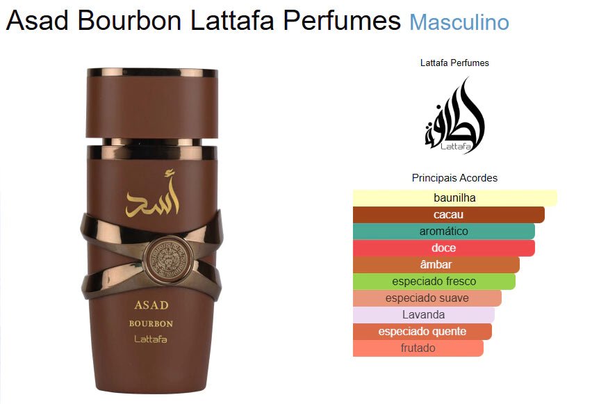 [DECANT] Perfume Árabe Lattafa Asad Bourbon Eau de Parfum Masculino - 01 do Brasil