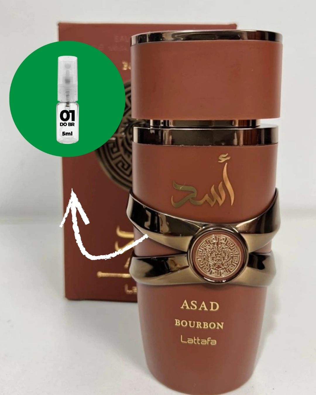[DECANT] Perfume Árabe Lattafa Asad Bourbon Eau de Parfum Masculino - 01 do Brasil