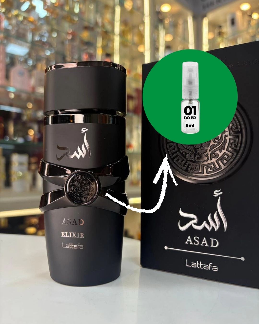 [DECANT] Perfume Árabe Lattafa Asad Elixir Eau de Parfum Masculino - 01 do Brasil