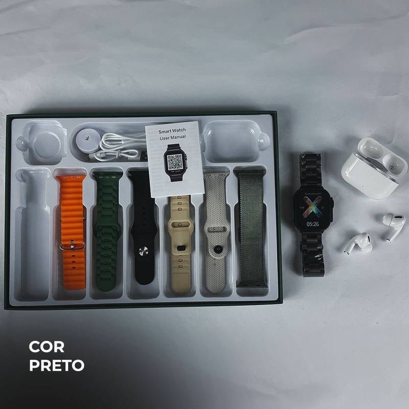WS - 80 ULTRA 2 | Kit 7 pulseiras + Fone bluetooth - 01 do Brasil